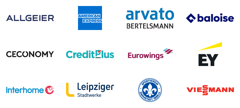 Infografik: Alle Partner der toplink GmbH: Eurowings, SV Darmstadt 98, Leipziger Stadtwerke, American Express, Credit Plus, Arvato, EY, Viesmann, CECONOMY, ALLGEIER